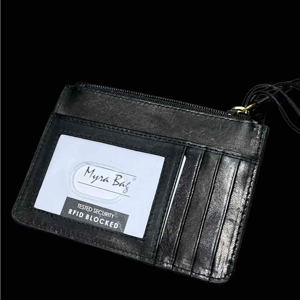 Green NEW Style MyRa BaG Embossed credit Card holder Leather gift idea - Picture 2 of 4